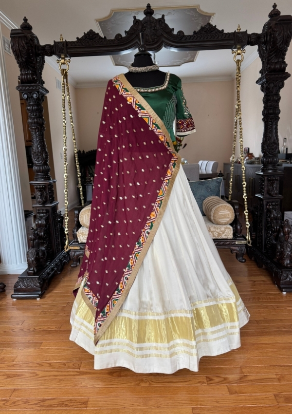 Ivory Green Modal Chaniya Choli